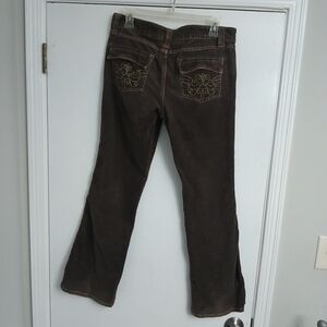 Brown Embroidered Women's Jeans